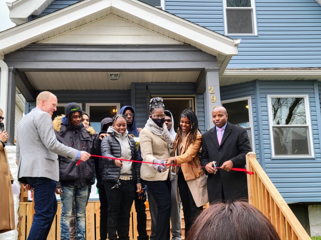 A group of residents during the rock the block event.